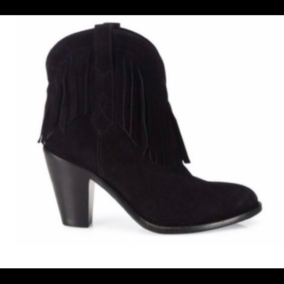 Saint Laurent Fringe Ankle Boots - Picture 2 of 6